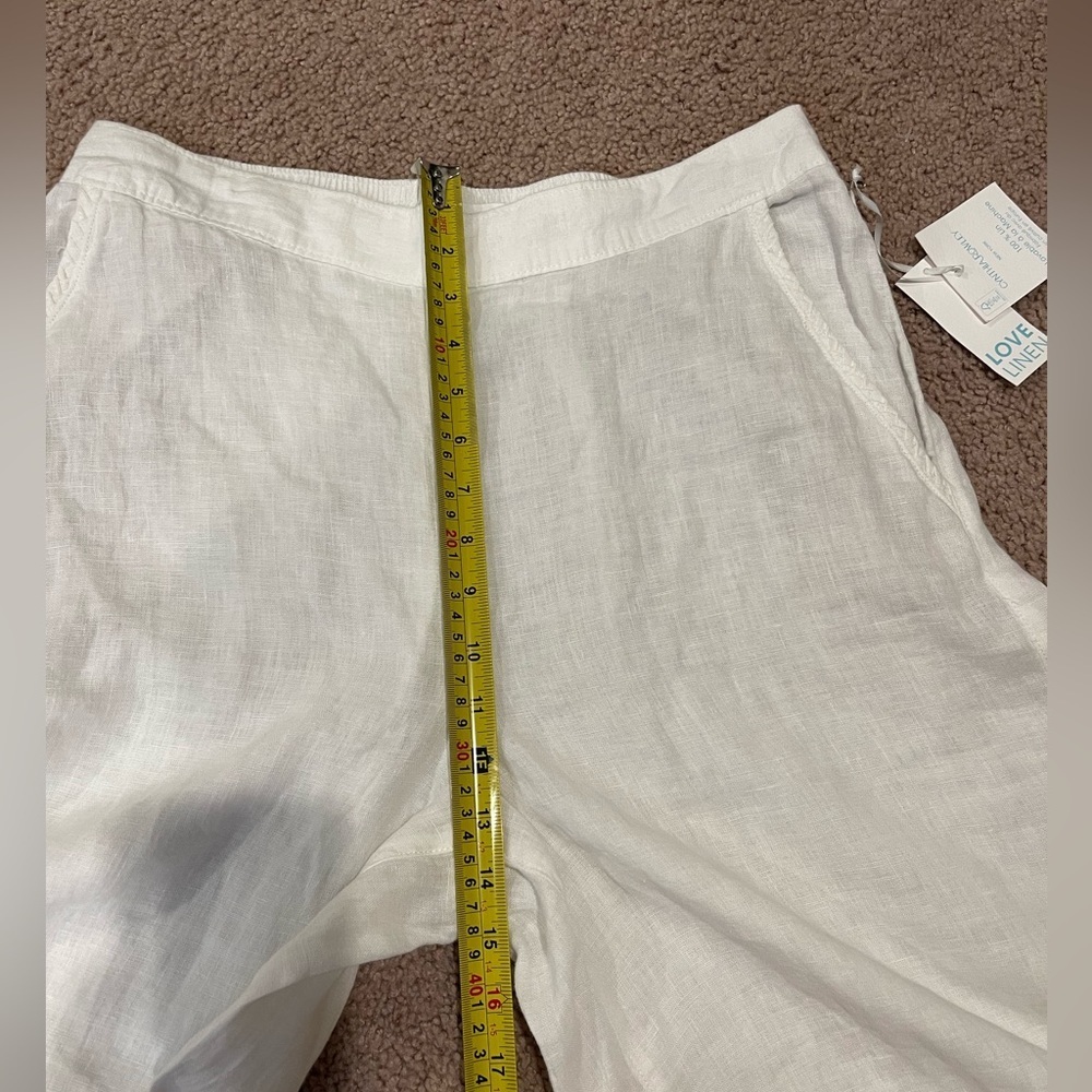 CYNTHIA ROWLEY White Linen Flare Wide-leg Pants - Picture 6 of 10